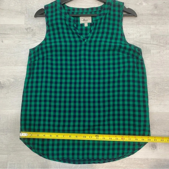 G.H. Bass & Co Women's M Plaid Summer  Tank Top Green 100% Viscose - Picture 13 of 15